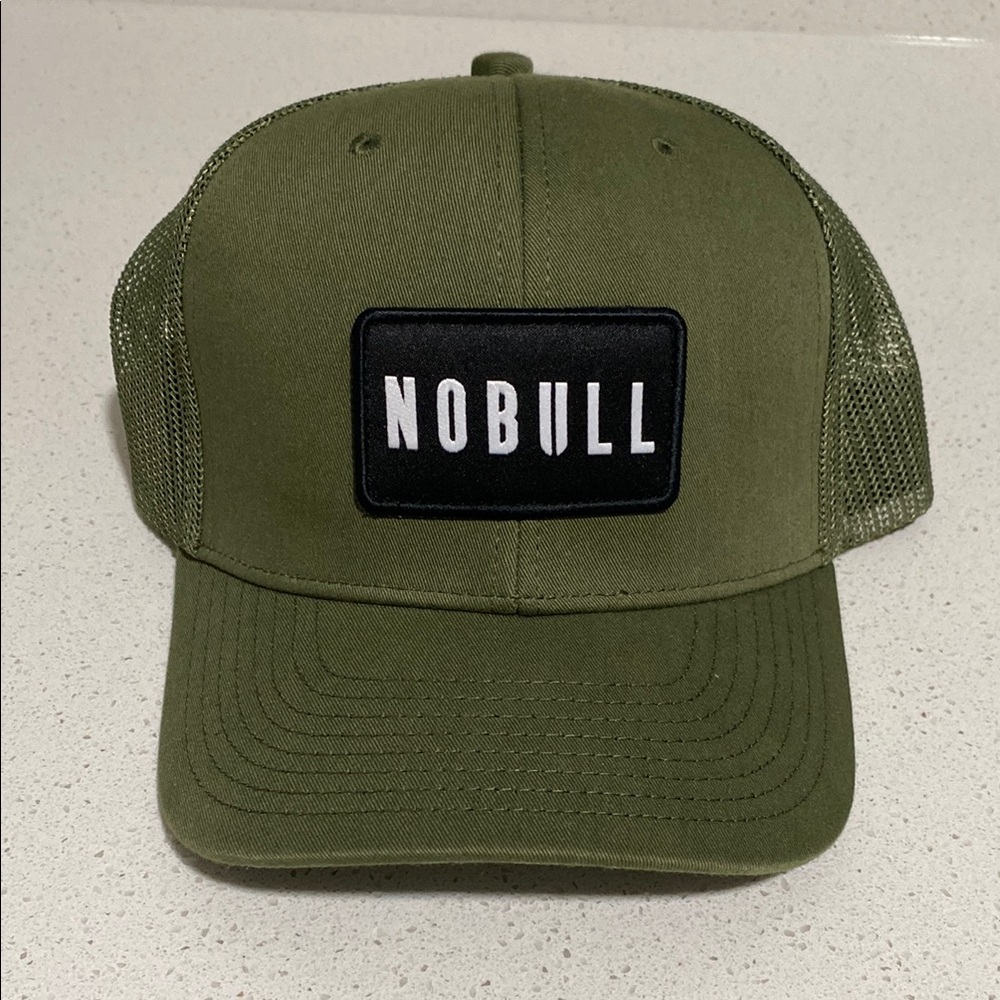 NOBULL Olive Green Structured Cap with Mesh Panels and Adjustable Closure